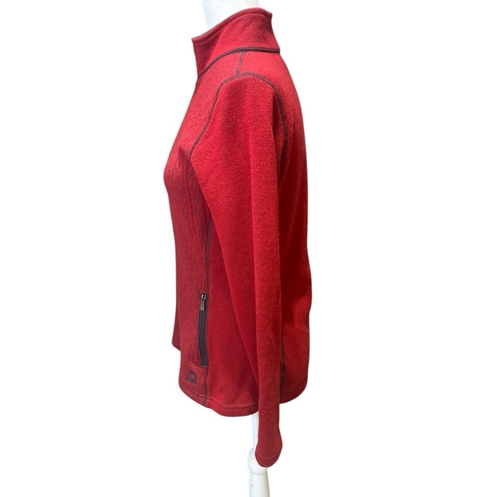 Women's Red Patterned Ski Jacket - Picture 4 of 7